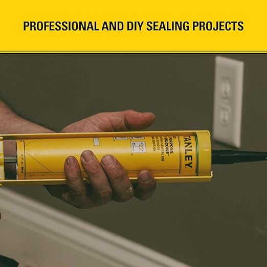Stanley S421 All-Purpose RTV Silicone Sealant (24 x 10.1 fl.oz.) – 100% Waterproof Translucent Caulk | Industrial-Grade Silicone for Kitchen, Bathroom, Shower, Window, Door, Indoor & Outdoor Use
