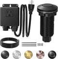 Joinfworld Garbage Disposal Air Switch Kit Waterproof Garbage Disposal Button Kit with Long Garbage Disposal Switch Matte Black - UL Listed