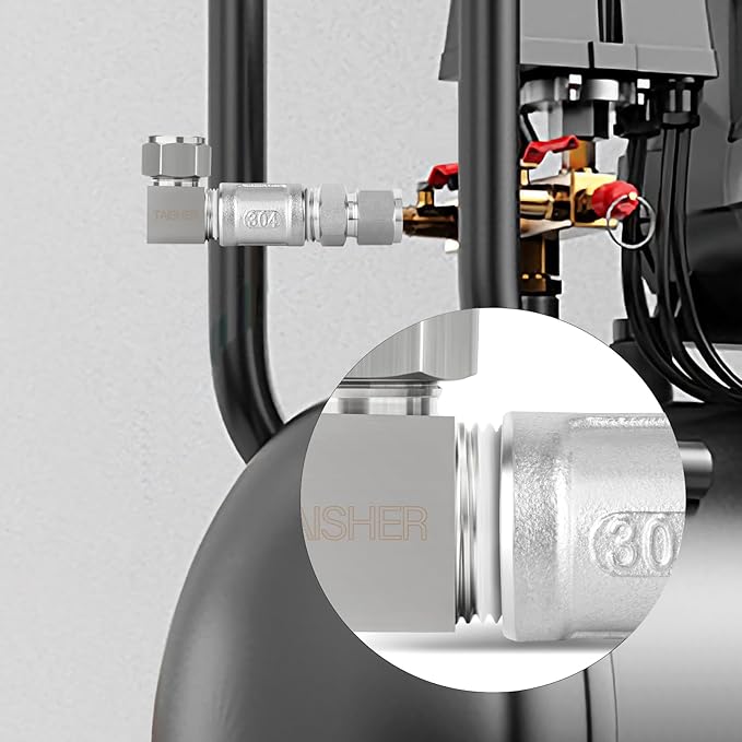TAISHER 2PCS 304 Stainless Steel Square 90 Degree Compression Tube Pipe Fitting Connector, 3/8" Tube OD x 1/4" NPT Male Adapter