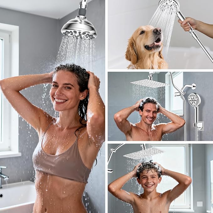Hibbent All Metal 3 Pack Shower Head Flow Control Valve, G1/2 Brass Shut-off Valve with Metal Handle Lever, Shut OFF Water Flow Control Regulator for Handheld Shower, or Bidet Sprayer, Chrome