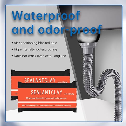 6 Pack Gray Wall Putty Hole Repair, Waterproof Sealant Mastic (30g/Bag) – Hole Filler for Cracks & Leaks, No Tools Needed, Ideal for Visible Wall & Pipe Surfaces