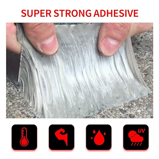 TAPEBEAR Butyl Tape Waterproof Sealing Tape 4inch x16feet, Upgraded Aluminum Foil Tape Heavy Duty for RV Repair, Awning, Window, Glass & EDPM Roof Leak Patching, Boat and Pipe Sealing, Silver