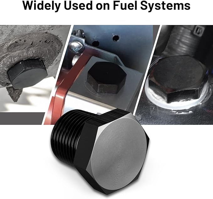 EVIL ENERGY 3/8" NPT Plug Male Hex Head Fitting Adapter Aluminum Black
