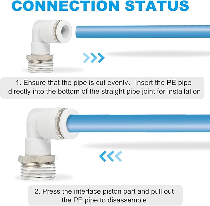 PATIKIL Push to Connect Fitting, 5 Pack Pneumatic Air Elbow Quick Connector 1/2"PT Male Thread x 10mm Tube 90 Degree Connect Tubing Elbow Air Tube Fitting Pneumatic Quick Adapter, White