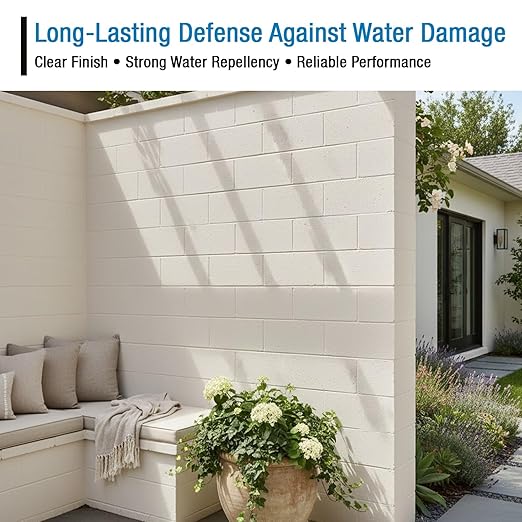Rain Guard Paint Sealer Concentrate SP-9002 | Makes 2 Gallon | Protects Painted Concrete, Wood, Stone | Silane/Siloxane Acrylic Waterproofer | UV Resistant | Fast Drying | Semi-Satin Finish