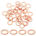 uxcell 100Pcs M12 Flat Washer Copper Washer Sealing Rings, 12mm ID 18mm OD 1.5mm Thickness Copper Crush Washers Metric Sealing Gasket for Plumbing Machinery Automotive