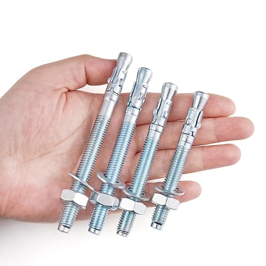 20 Pcs Zinc Plated M10 Wedge Anchors & Concrete Anchors Kit for Reinforcing Building Structures & Industrial Equipment Mounting