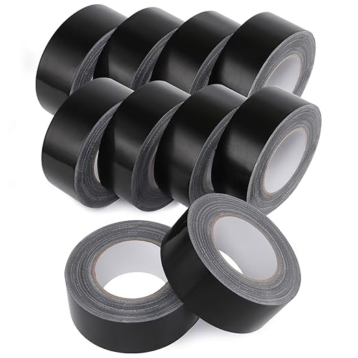 Lichamp 10 Rolls Heavy Duty Thicker Black Duct Tapes, 17 mil No Residue Duct Tape for Packaging Taping Sealing Repairing Tying, Wide Tape for DIY or Commercial Use, 2 Inches x 25 Yards