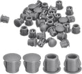 uxcell 58Pcs 6mm(1/4") Nylon Hole Plugs, Flush Type Panel Round Snap in Fastener Knockout Locking Plugs for Furniture Insert End Caps Panels, Gray