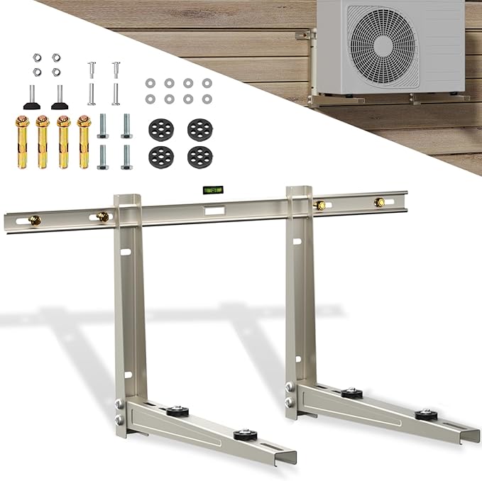 XKV Quick-Install Heavy-Duty Wall Bracket for 7000-36000 BTU Split Air Conditioner ,HVAC, Compressor, Heat Pump System,Max 440 LB Capacity,Outdoor Pre-Drilled Holes Design