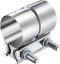 4 Inch Lap Joint Exhaust Clamp, 304 Stainless Steel Muffler Clamp, Pipe Clamps Sleeve Coupler for Pipes, Mufflers and Catalytic Converters