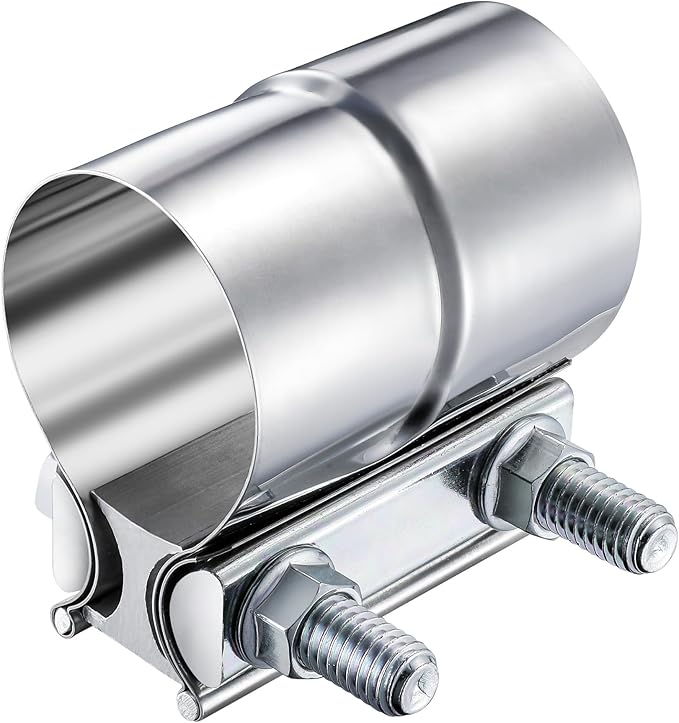 2 Inch Lap Joint Exhaust Band Clamp, 304 Stainless Steel Muffler Clamp, Pipe Clamps Sleeve Coupler for Pipes, Mufflers and Catalytic Converters