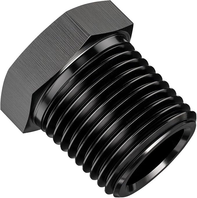 EVIL ENERGY 1/2" NPT Plug Male Hex Head Fitting Adapter Aluminum Black