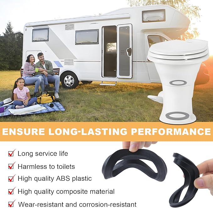 RV Toilet Flange Kit, RV Toilet Flange Seal, Designed for RV 300/310/320 Toilets, Replaces 385345892 Flange, 385311658 Flush Seal and 385311652 Base Seal, 3 Inch Socket Floor Flange Kit