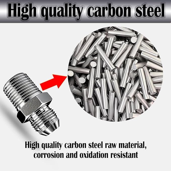 3/8" JIC Male x 3/8" NPT Male Hydraulic fitting, Carbon Steel SAE 37°Flare Pipe Adapter Tube Fitting Straight Union Connector