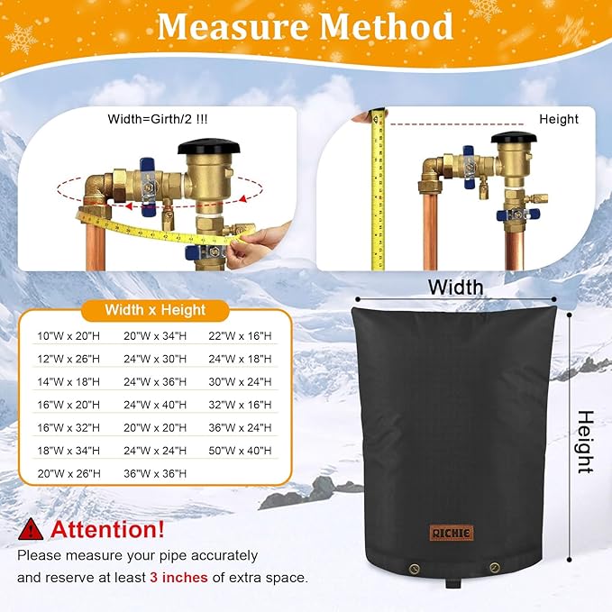Backflow Preventer Cover (5°F) Heavy-Duty 5-Layer Insulated Enclosure, Freeze & All-Weather Protection for Outdoor Pipe, Irrigation Sprinkler Valve, Well Water Pump & PVB, 20" Wx34 H Black