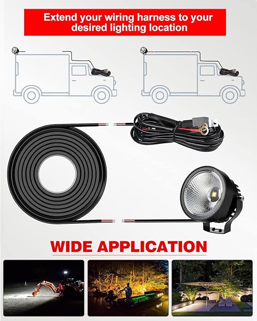 NAOEVO 20 Gauge Wire 2 Conductor Electrical Wire, 20 AWG Stranded PVC Cord, 12V Low Voltage/Tinned Copper/Flexible Cable for Automotive Wiring, Lamp Cord, Marine Cable (50FT)