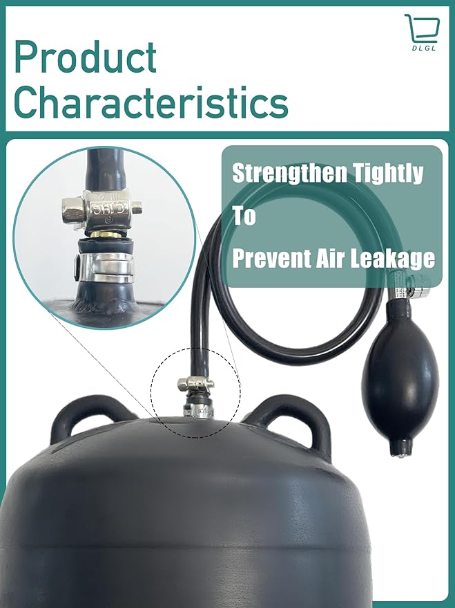 Inflatable Pipe Plug Balloon for Sealing and Testing of Sewer Pipes, Plumbing Pressure Bladder with Air Pump - Plumbing Test Ball for Sewer Test, Water Shut Off & Temporary Blocking (2P Inch)