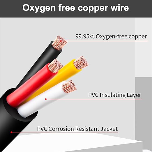 16 Gauge Wire 4 Conductor,16 AWG Electrical Wire Stranded PVC Cord Oxygen-Free Copper Cable,200FT 4 Core Pure Copper Flexible Cable Wire for LED Lamp Lighting Strips Automotive (16AWG-4C, 200FT)…