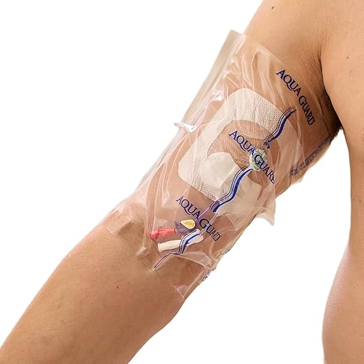 TIDI 50015-CSE AquaGuard Sheet – 9” x 9” – (Area of Coverage: 7” x 7.5”) – Shower Protection Sheet – Self-Adhesive Moisture Barrier – Wound Cover for Showering – 98 Sheets – Home Medical Supplies