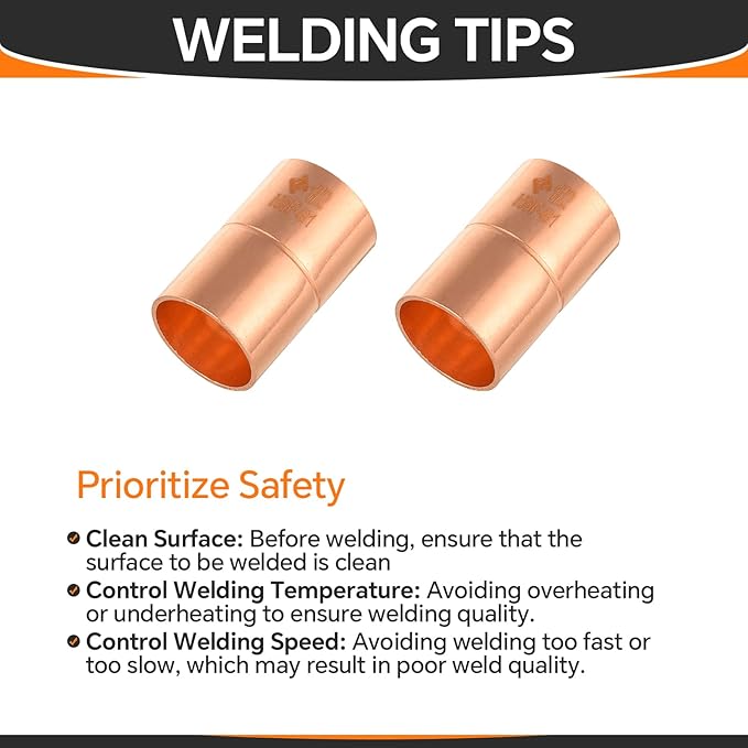 200-Pack HeSun Copper Fittings, 1/2-Inch Copper Coupling with Rolled Stop, C x C with Sweat Solder Connection(COPPER001-200)