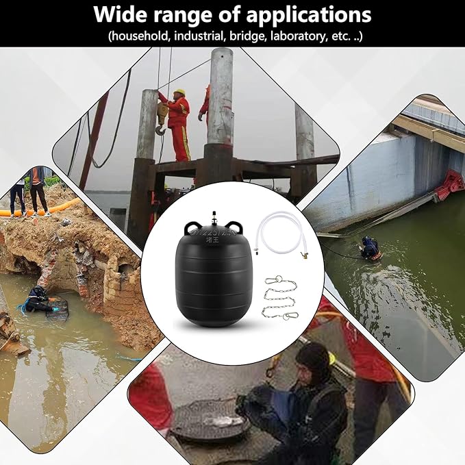 Test-Ball Pipeline Plugging Air Bag,Sewer Test Plug，Water Shut Off Airbag, Rubber Plumbing Balloon，Inflatable Pipe Test Plug，Used for Drainage Pipe, Sewage Pipe Temporary Water Blocking (24 Inchs)