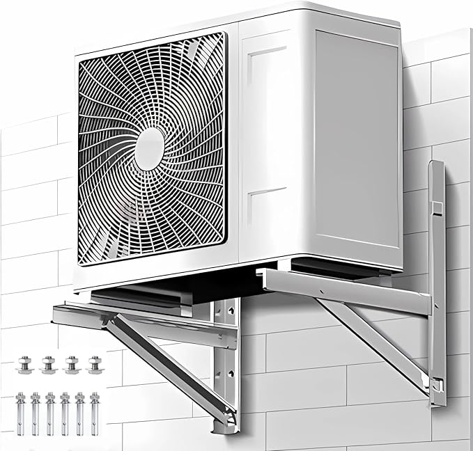 Mini Split Wall mounting Bracket Fits 9000-36000 BTU condensers Required mounting Screws Included Maximum Weight 600 lbs. 1.7 Thickness mm Stainless Steel Wall Mount Air Conditioner Bracket