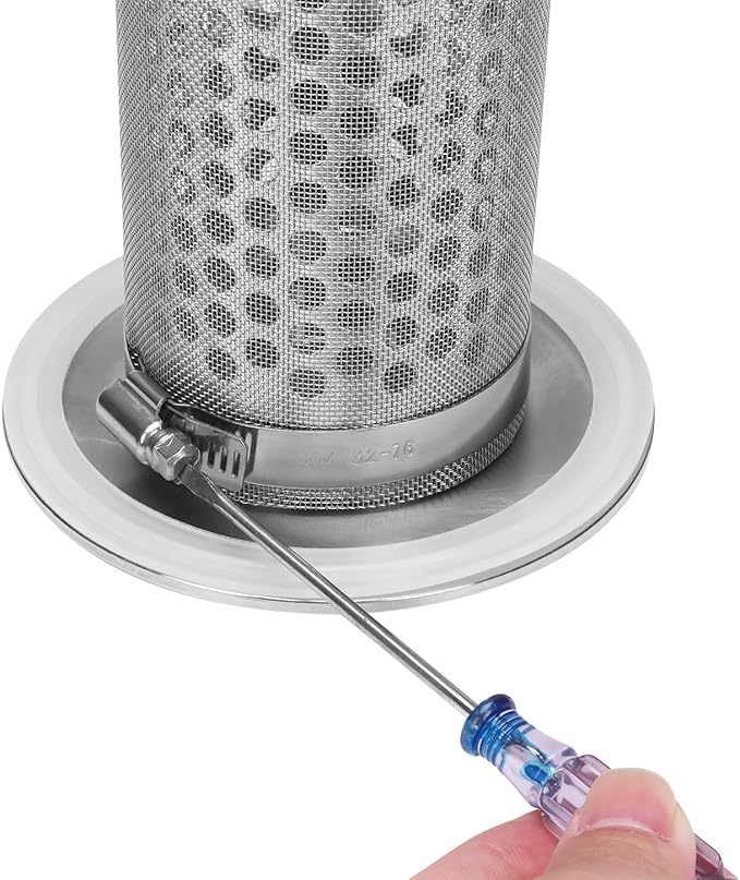 DERNORD 2 Inch Tri-Clamp Filter - Sanitary Fittings Inline Straight Strainer SS304 with 30 Mesh Stainless Steel Screen