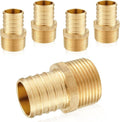 5-Pack HeSun PEX Fittings, 3/4" PEX x 1/2" Male NPT, Brass Crimp Male Adapter Fitting for ASTM F1807(PEX1807027-5)