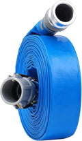 3" x 50ft PVC Lay Flat Discharge Hose With Aluminum Camlock C & E Fittings, Cam Lock Fitting, Heavy Duty Reinforced Pump Backwash Hose Assembly