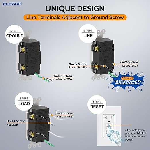 ELEGRP Outdoor GFCI Outlet with in Use Cover and Box Kit, 1 Gang, 15 Amp TRWR Self-Test GFI Receptacle, Extra Duty Metallic Electrical Outlet Box, Lockable in Use Cover, UL Listed, Black, 2 Pack