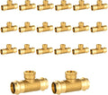 20-Pack HeSun Copper Pressure Fitting Tee, 1"PRESS x 1"PRESS x 3/4"Female NPT Tee, LF Brass