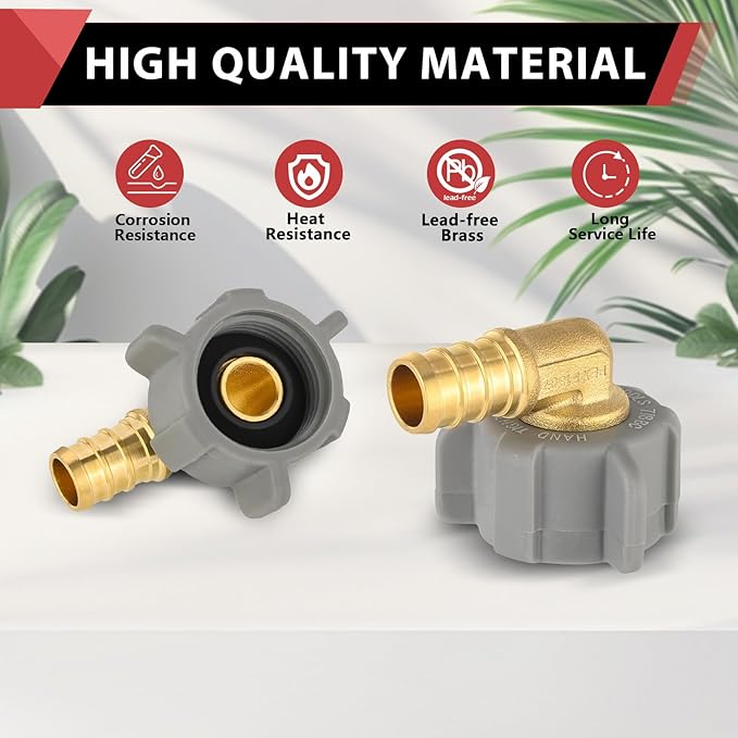 (Pack of 20) EFIELD 1/2 Inch Pex X 7/8 Inch Toilet Ballcock Swivel Elbow Adapter, Brass Plumbing Fittings,(PEX1807311-20PCS)