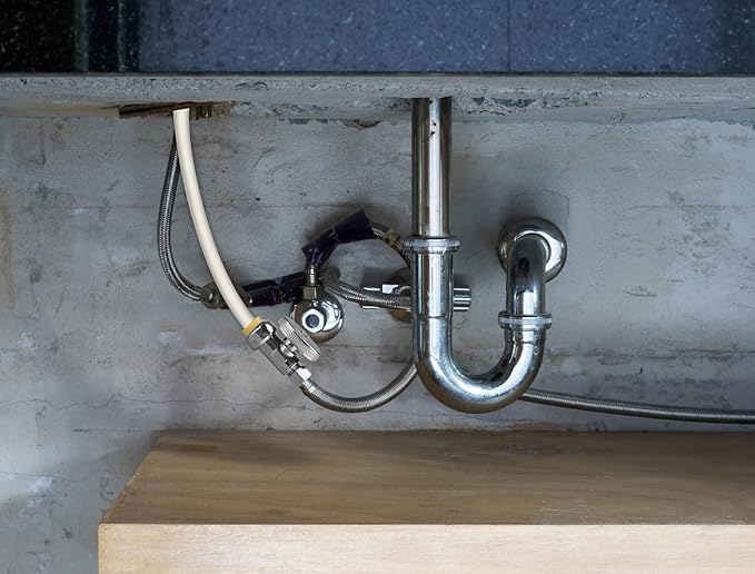 5pcs Stop Valves, 1/2" × 3/8" Straight Stop Valve, 1/2" PTC Input, 3/8" OD Compression Output, Push to Connect, 1/4 Turn, Chrome Plated Brass for Faucet, Toilet Valves, No Lead