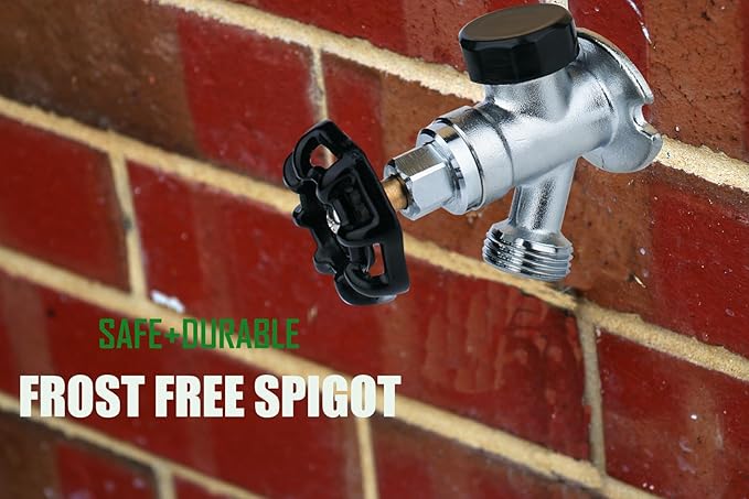 WHK Brass 12" Frost Proof Outdoor Faucet, Anti-Siphon Sillcock, Polished Chrome, 1/2" MIP x 3/4" Hose Bibb