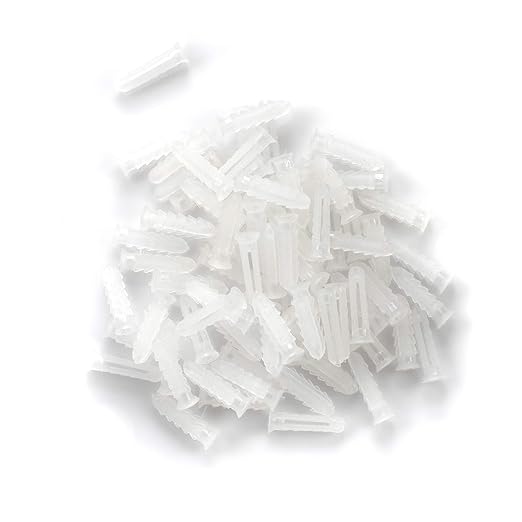 THE CIMPLE CO Ribbed Plastic Conical Anchors - for Concrete, Stucco, Brick, Drywall, and Similar - Kit of 50 Anchors