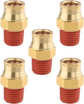 5PCS Quick Push to Connect Fittings, Brass Union Straight DOT Approved 1/4" Tube OD x 1/4" NPT Thread Air Line Adapter for Truck Trailers and Air Brake System