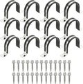 PATIKIL 12Pcs Pipe Clamps, 2-1/2 Inch 304 Stainless Steel Rubber Cushioned U Bracket Conduit Clamps Pipe Strap Wire Clips with Hexagonal Screw for Tube Hose Cord Installation, 63mm
