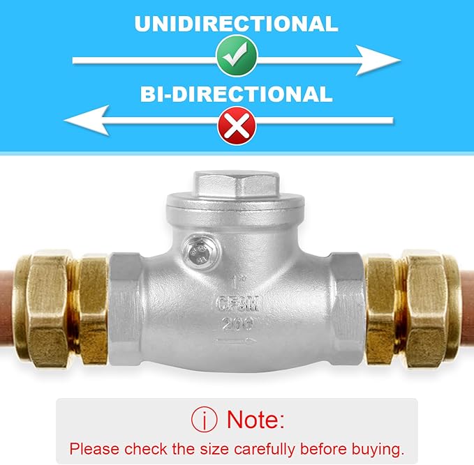 1-1/2" Stainless Steel Check Valve, NPT Threaded Horizontal Check Valve Check valve to prevent backflow, check valve for water, oil and air, also available with compressor DN40