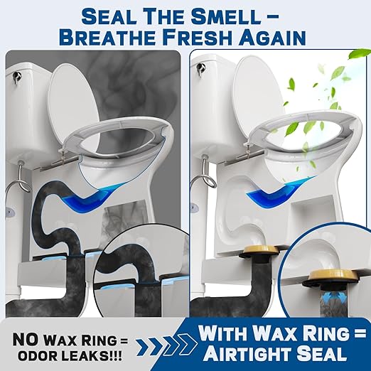 NEEXAN Toilet Wax Ring Replacement Kit with Hardware, Universal Wax Ring Kit for Toilet, Fits 3-inch and 4-inch Drain Pipes for a Tight, Leak-Proof Toilet Wax Ring