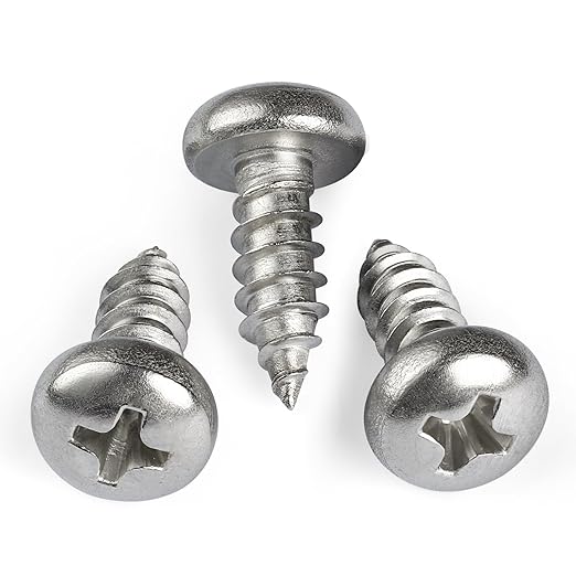 #4 x 1/4 Inch Pan Head Wood Screws, Phillips Drive, Stainless Steel 304 (18-8), Self Tapping for Wood, Sheet Metal Screws, 200 Pack