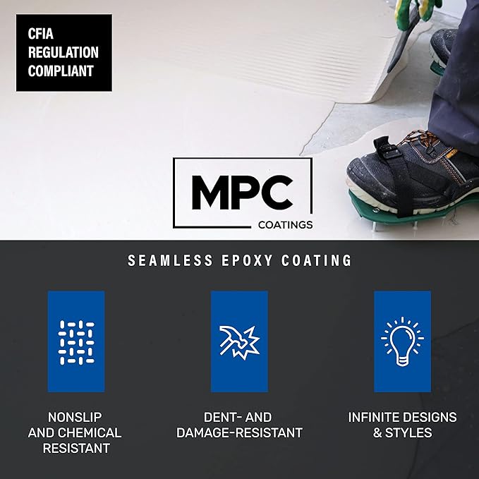 Master Protective Coatings White Epoxy Resin Coating for Floors Counter Tops, 100 percentage Solids, Self Leveling 3 Gallon Kit