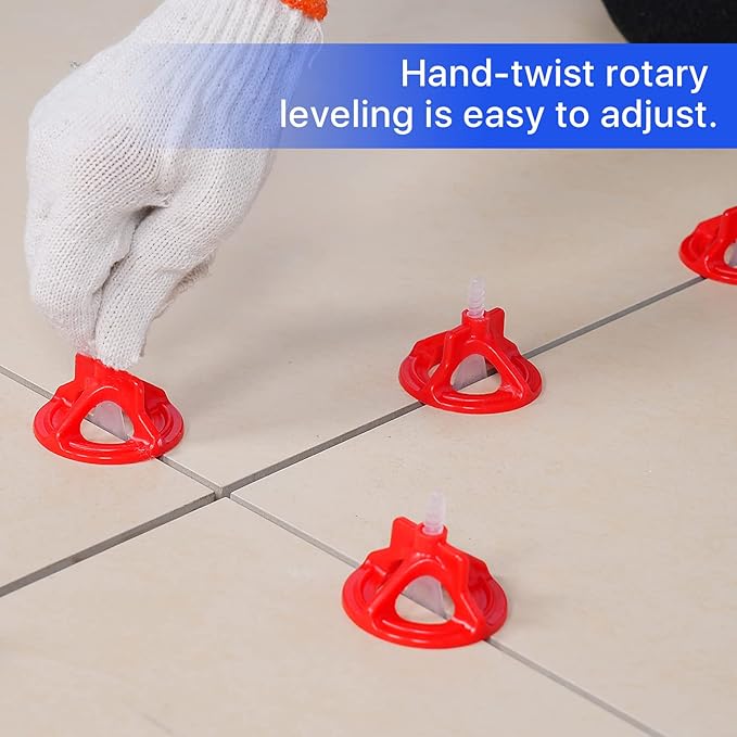 Pro-Grade 1/8" Professional Tile Leveling System Kit 700 Base+100 caps for Floor & Precision Gap Control |Effortless DIY Install(700 Base+100 caps, 1/8)