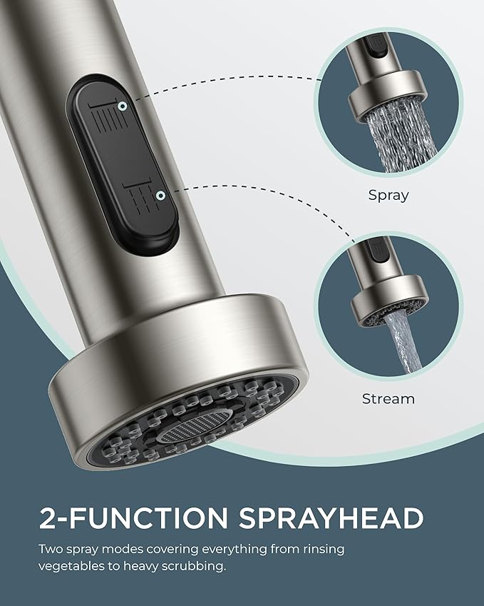 FORIOUS Touchless Kitchen Faucet Brushed Nickel, Smart Motion Sensor Spring Sink Faucet with Pull Down Sprayer Commercial Contemporary Hands-Free for Pot Filler, Farmhouse Camper Laundry Camper