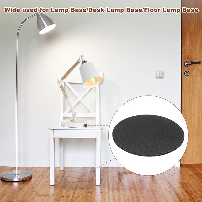 PATIKIL 10.2 Inch Diameter Lamp Base Felt 5Pack 2mm Thick Foam Adhesive Non-Slip EVA Protection Pad Mat for Lamp Furniture DIY Craft, Black