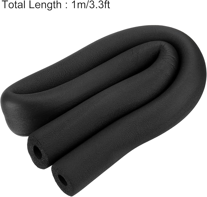 uxcell Foam Tubing for Handle Grip Support, Pipe Insulation Outside Pipe Lagging, 6mm(1/4") ID 36mm OD 1m Black
