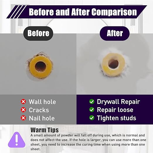 30 Pcs Drywall Anchor Repair Kit Solve Loose Wall Plugs Fast - Ideal for Curtain Rails, Towel Racks, Toilet Paper Holders and More Anchor Hole Patch (3.35 in)