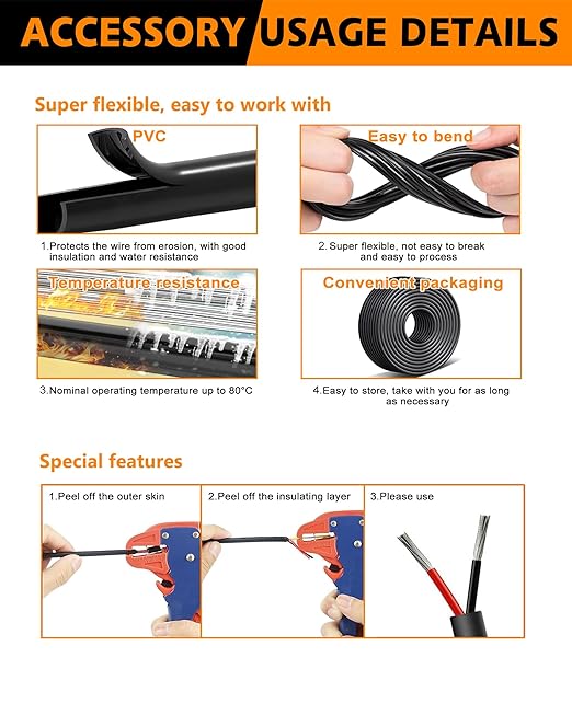 18 AWG 4 Conductor Electrical Wire - 26.25FT 18 Gauge Stranded PVC Cord with Tinned Copper Core, 12V/24V Low Voltage Flexible Cable for Automotive Marine LED Strips, Solar, RV Lighting