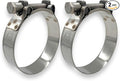 TT Heavy Duty Hose Clamps, 304 Stainless Steel T-Bolt Clamp, Adjustable Range 80-85 mm, Solid T-nuts and Wide Band for 3.25 Radiator Hose Clamps (3.15-3.35 inch, 2 pack)