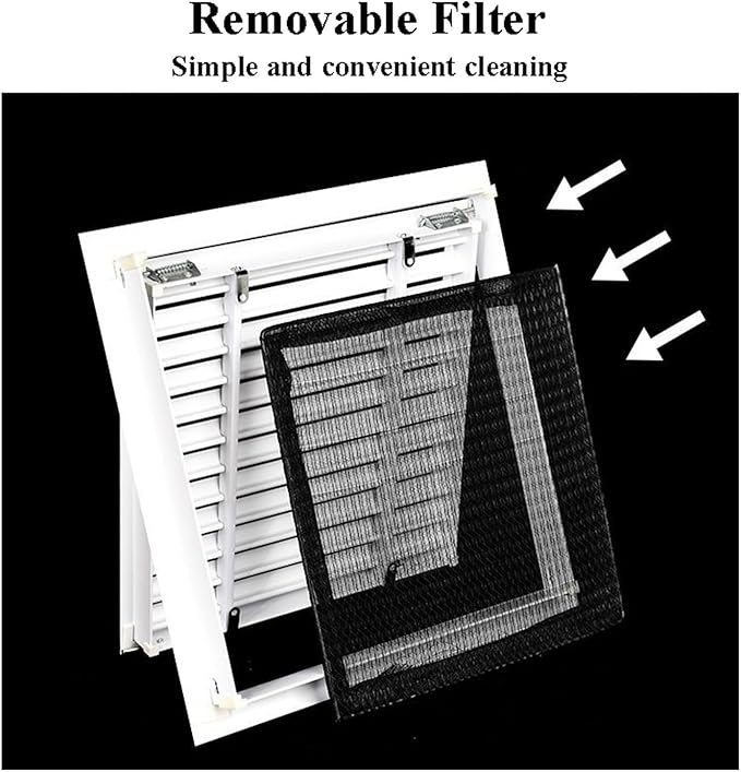 Return Air Filter Grille Duct Opening, Aluminum Air Vent Grille with Filter, Easy Install Removable Hinged Panel for Wiring, Louvered Access Panel for Drywall(14 * 48 in/350 * 1200mm)